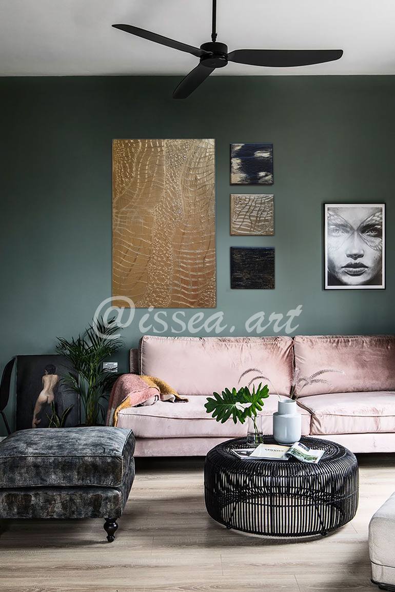Original Art Deco Abstract Painting by Issea Art