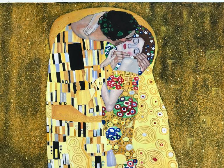 Original Modernism Love Painting by Aurora Rose