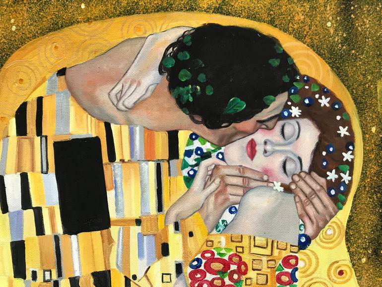 Original Modernism Love Painting by Aurora Rose