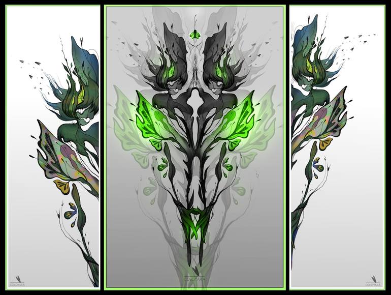 Original Fine Art Abstract Drawing by Jaroslava Fjodorova