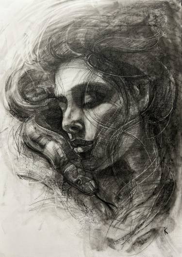 Original Abstract Women Drawings by Iryna Kopyrina
