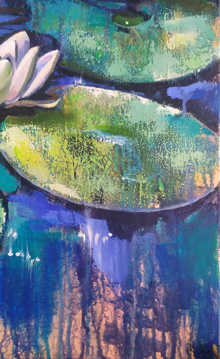 Original Abstract Expressionism Floral Painting by Olha Komisaryk
