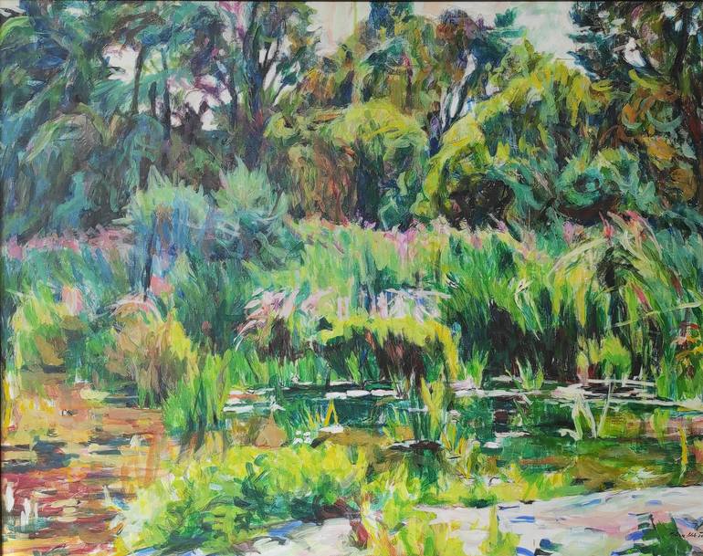 Green landscape Painting by Polonica Petek Zelenik | Saatchi Art