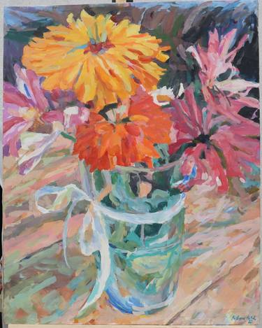 Original Impressionism Floral Paintings by Polona Petek