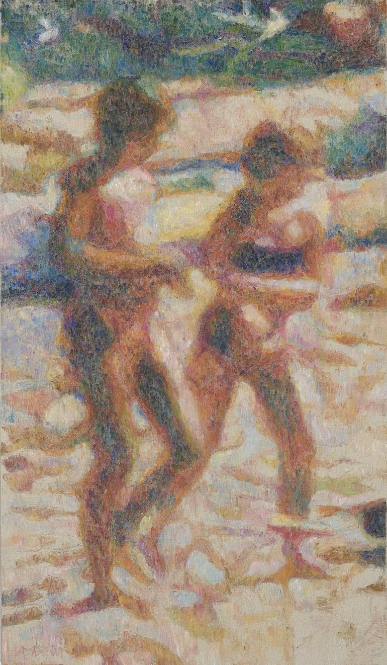 Print of Figurative Beach Paintings by Polona Petek