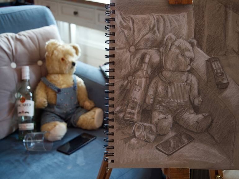 Original Expressionism Still Life Drawing by Peter D'Alessandri