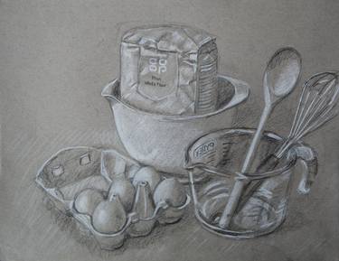 Lockdown Drawing - Flour and Kitchen Utensils thumb