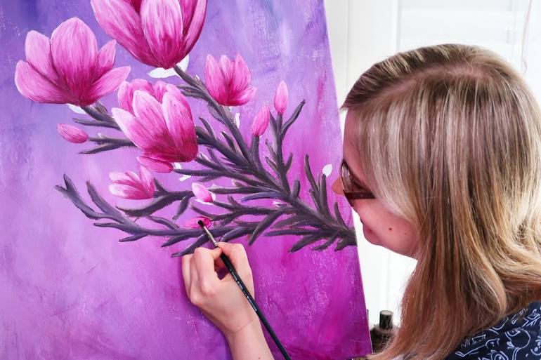 Original Realism Floral Painting by Lilli Kirschmann