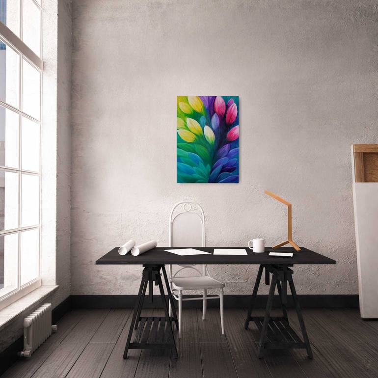 Original Abstract Floral Painting by Lilli Kirschmann