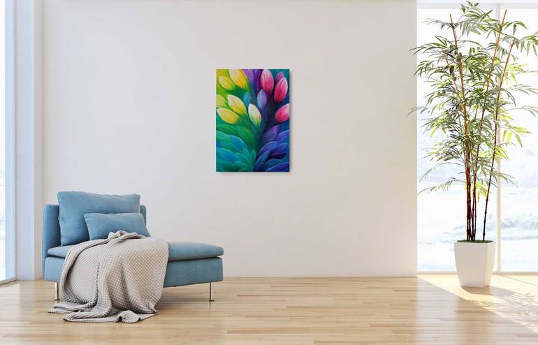Original Abstract Floral Painting by Lilli Kirschmann