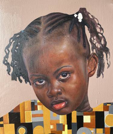 Original Figurative Children Paintings by Afeez Aregbede