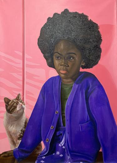 Original Figurative Children Paintings by Afeez Aregbede
