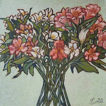 Original Impressionism Floral Painting by Puvita Paintings