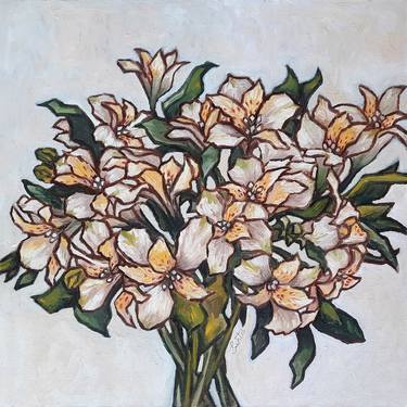Print of Impressionism Floral Paintings by Puvita Paintings
