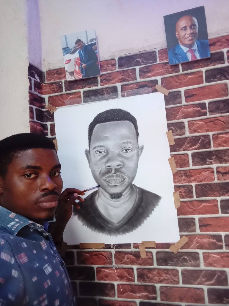 Original Men Drawing by Anthony Edem  Toneroartwork