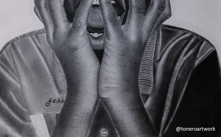 Original Abstract Expressionism Men Drawing by Anthony Edem  Toneroartwork