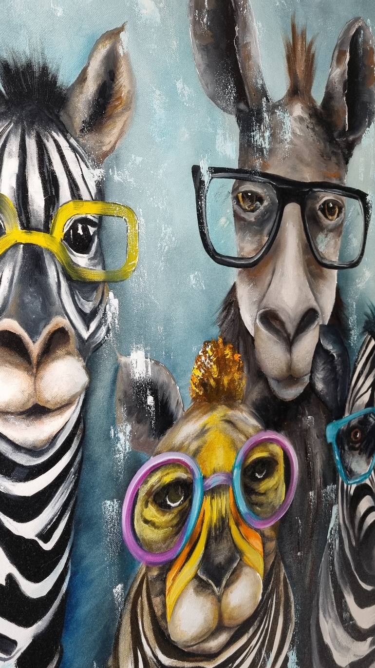Original Abstract Animal Painting by Natasha Bazyliuk