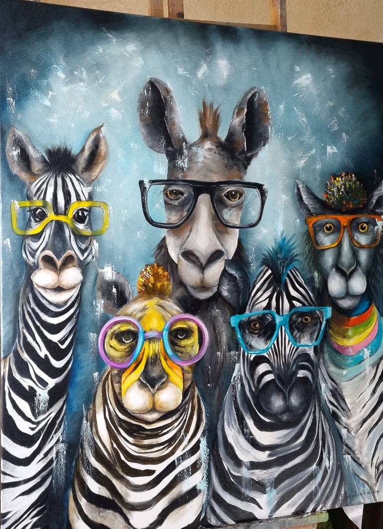 Original Abstract Animal Painting by Natasha Bazyliuk