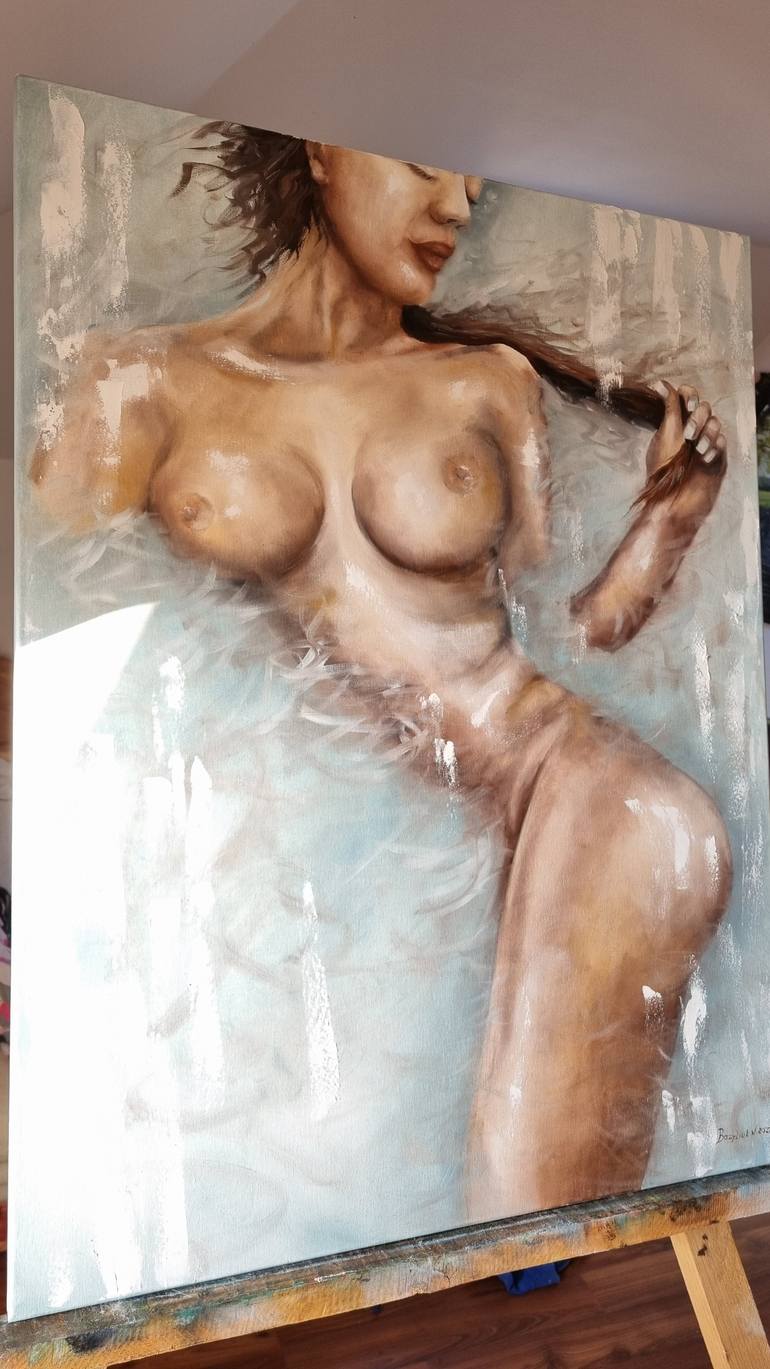 Original Abstract Erotic Painting by Natasha Bazyliuk