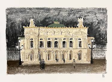 Original Impressionism Architecture Drawings by Daria Klimenko