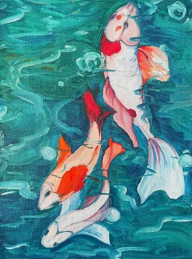Print of Cubism Fish Paintings by Irina Krivorotko