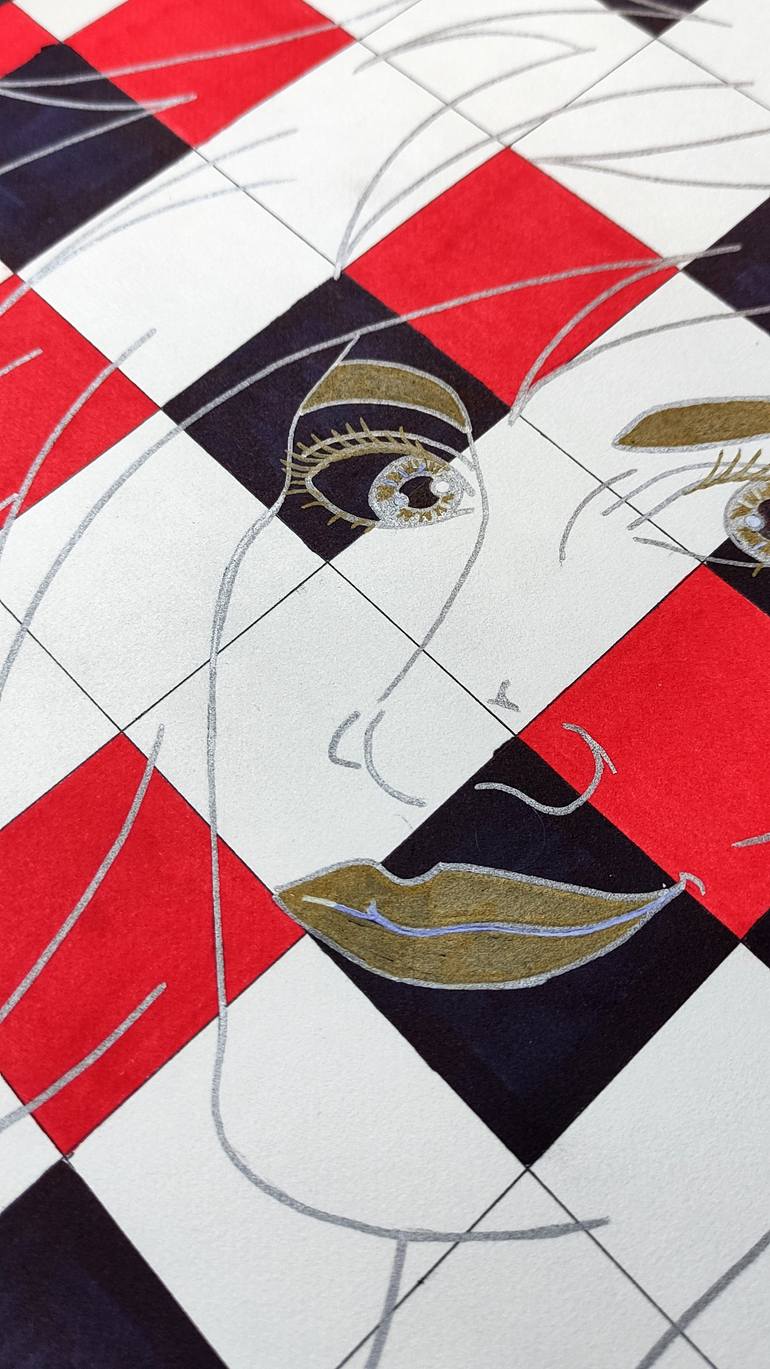 Original Abstract People Drawing by Iren Zhorushkina