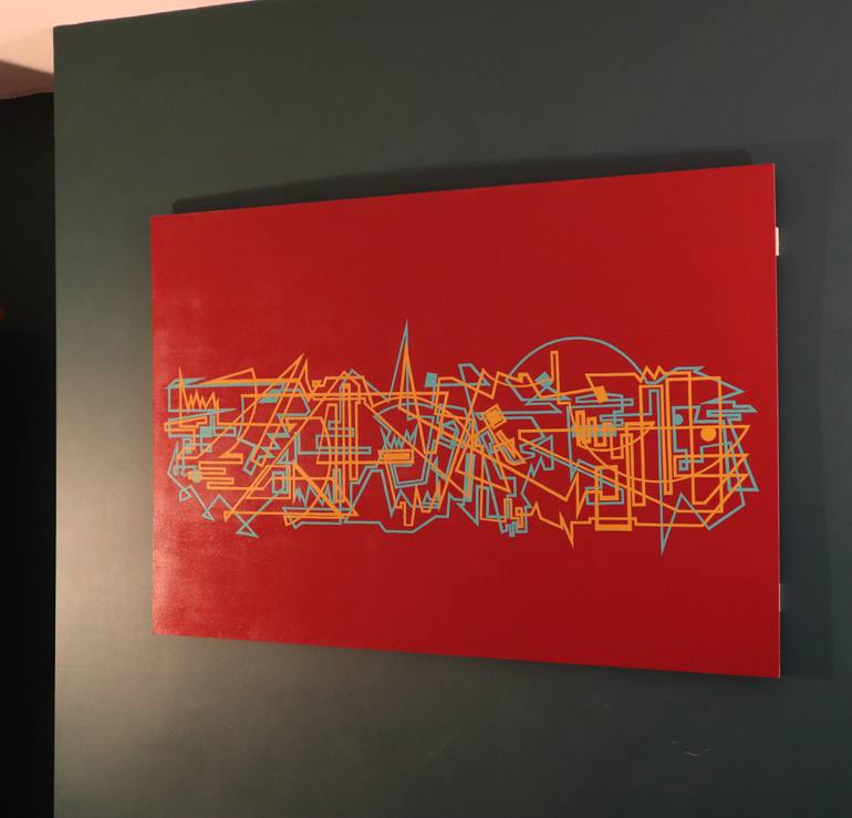Original Abstract Expressionism Abstract Painting by Leonid Tokeggi