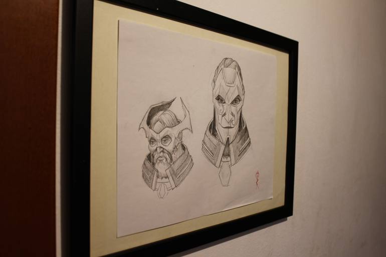 Original Black & White Classical Mythology Drawing by Federico Miraglia
