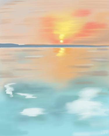 Seascape at sunset - Limited Edition of 1 thumb