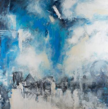 Original Abstract Cities Painting by Silvia Lehner