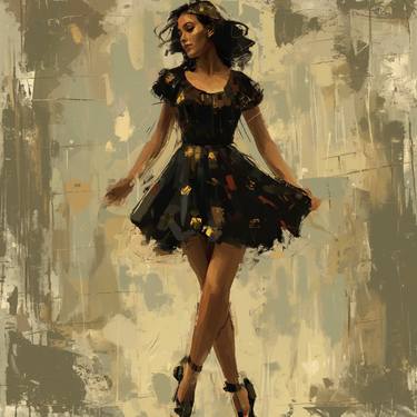 Dancing in her Black Dress No2 - Fine Art Collection - New Series thumb