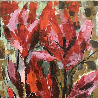 Original Abstract Expressionism Floral Paintings by Maryam Assarpour