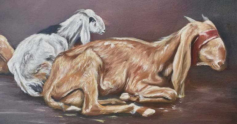 Original Realism Animal Painting by Hafiz Hassan