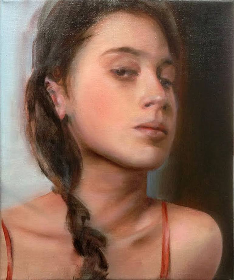 Original Realism Portrait Painting by Erwin van Krey