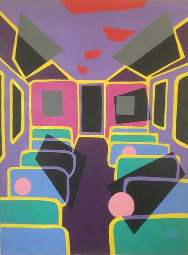 Original Conceptual Train Paintings by Geoffrey Golson