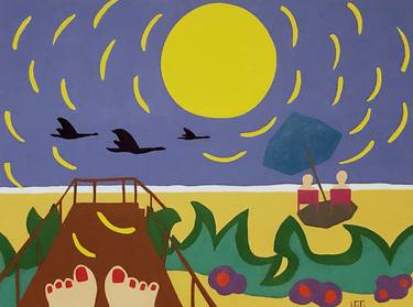 Original Conceptual Beach Paintings by Geoffrey Golson