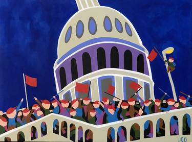 Original Abstract Politics Paintings by Geoffrey Golson