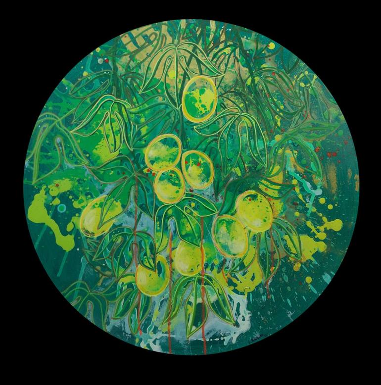 Original Abstract Botanic Painting by Vaninna Baracco