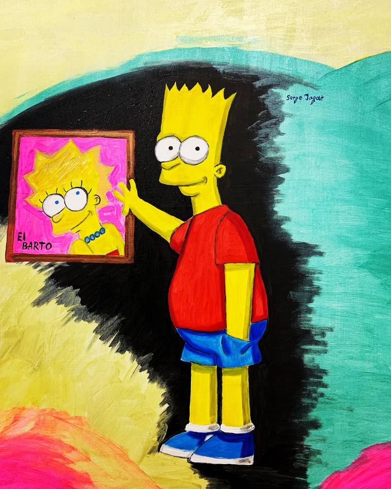 My sister Lisa Simpson Painting by Serge Jagat Saatchi Art