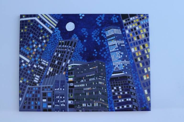 Original Expressionism Cities Painting by Tanja Momcilovic