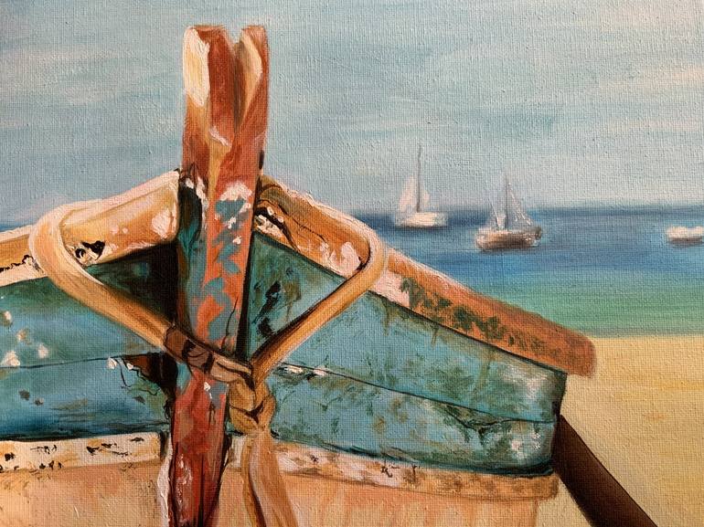 Original Realism Boat Painting by Olga Astri