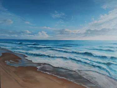 Print of Photorealism Seascape Paintings by Viktorija Orlovaite