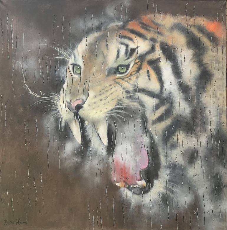 Original Figurative Cats Painting by Elena Hyams