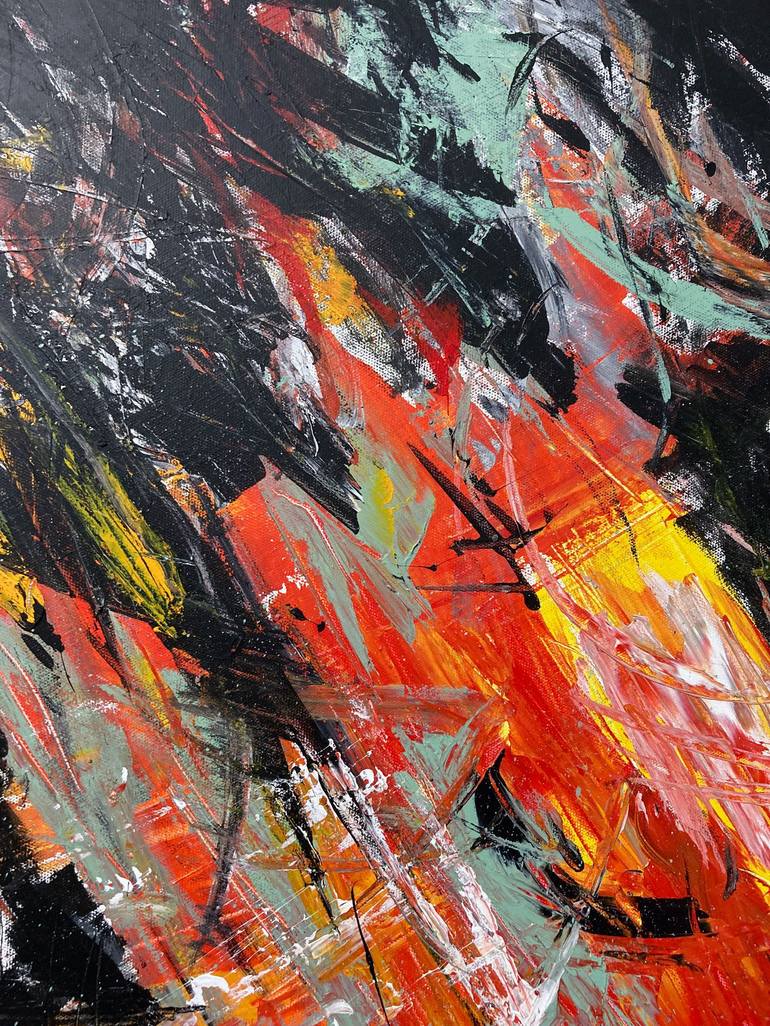 Original Abstract Expressionism Abstract Painting by Dawie Roux