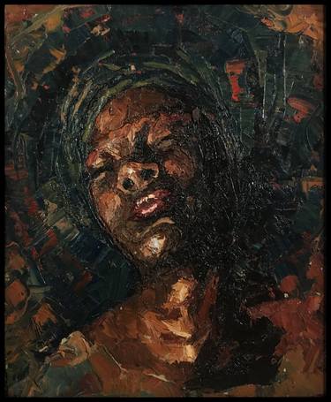 Original Impressionism Women Painting by Divine Favour Ogbonna