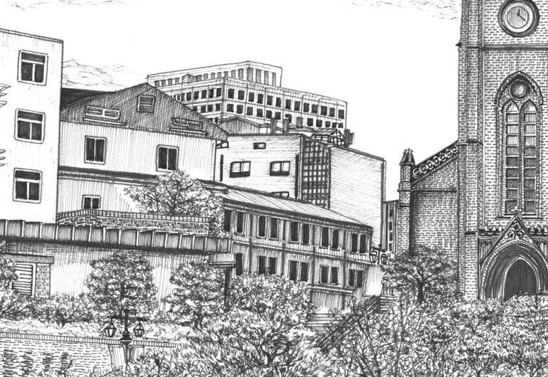 Original Illustration Landscape Drawing by Nahyun Kim