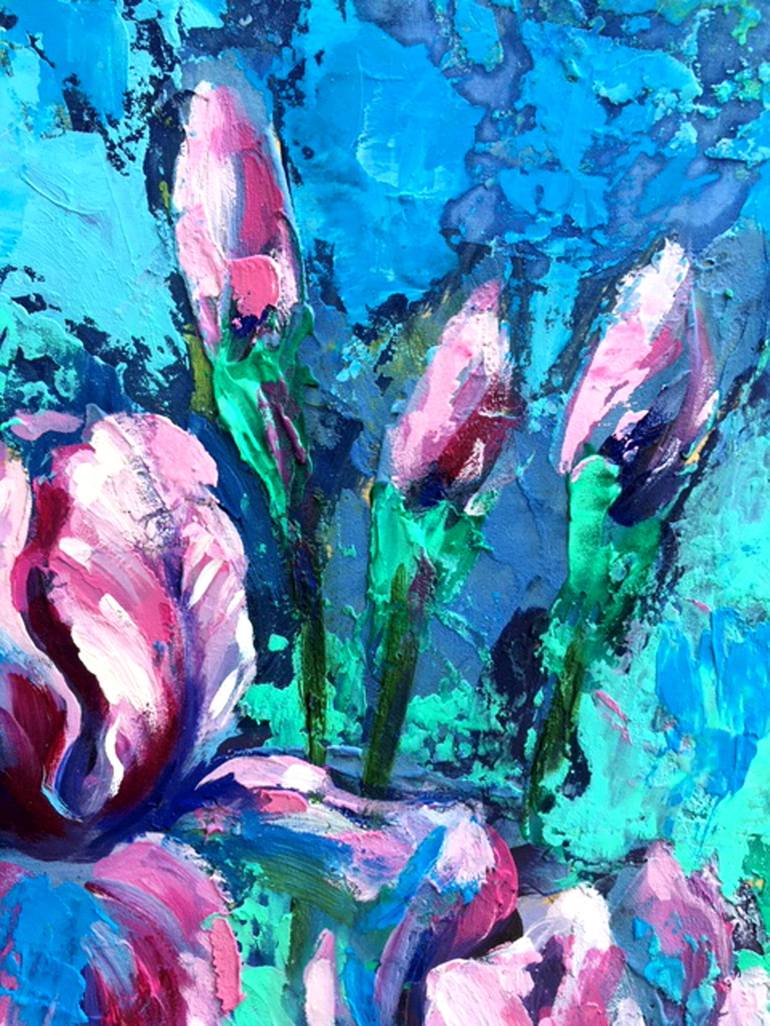 Original Abstract Expressionism Floral Painting by Valeriya Serova