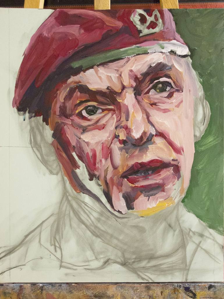 Original Documentary Portrait Painting by Romain Héjé