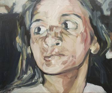 The scared girl - 8F - (oil on canvas). thumb