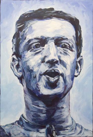 Dreamed portrait of Mark Zuckerberg - blue - thumb